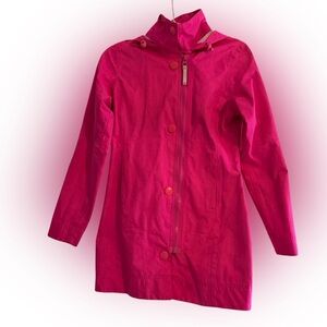 MPG Mondetta Performance Long Hooded Rain Jacket Hot Pink Small